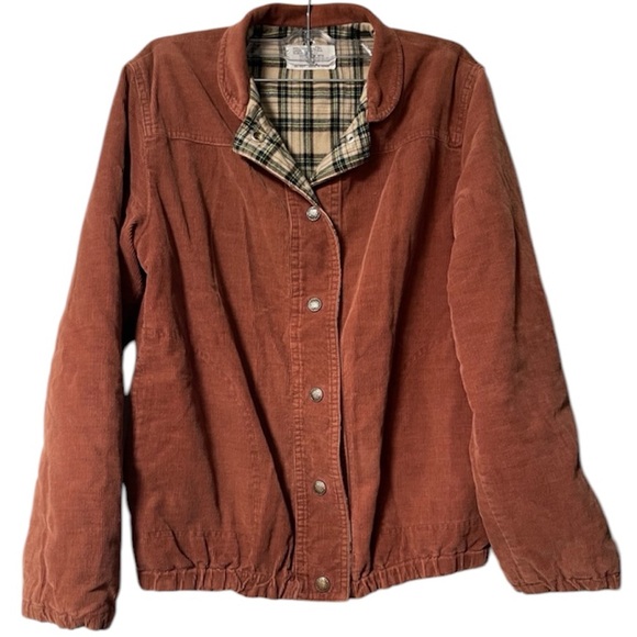 Jackets & Blazers - CORDAROY Burn Orange/Brown Long Sleeve Button Up Lined Jacket
